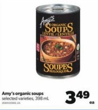 Real Canadian Superstore Amy's Organic Soups 398 ml offer