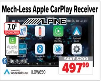 2001 Audio Video Alpine mech-less apple carplay receiver offer