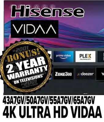 2001 Audio Video Hisense 43" 4k ultra hd vidaa offer