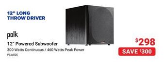 Visions Electronics Polk 12" powered subwoofer offer