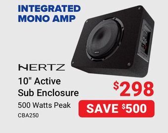 Visions Electronics Hertz 10" active sub enclosure offer