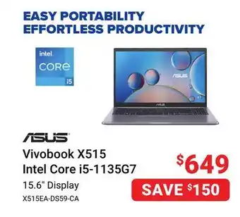 Visions Electronics Asus vivobook x515 intel core i5-1135g7 offer