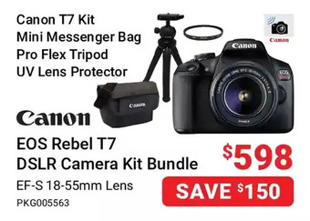 Visions Electronics Canon eos rebel t7 dslr camera kit bundle offer