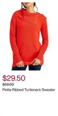 Hudson's Bay Petite ribbed turtleneck sweater offer