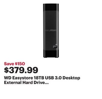 Best Buy Wd easystore 18tb usb 3.0 desktop external hard drive (wdbama0180hbk-nese) - black - only at best buy offer