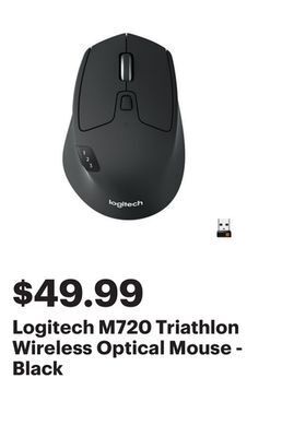 Best Buy Logitech m720 triathlon wireless optical mouse - black offer