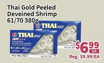 Blue Sky Supermarket Thai gold peeled deveined shrimp offer