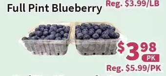 Blue Sky Supermarket Full pint blueberry offer