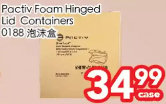 Superking Supermarket Pactiv foam hinged lid containers offer