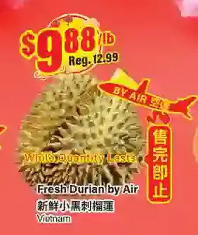 Btrust Supermarket Fresh durian by air offer