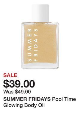 Sephora Pool time glowing body oil offer