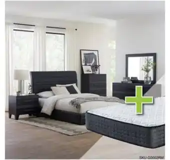 Aaron's Domestica 6 - piece queen bedroom set w/ 12" upland premium tight top firm memory foam mattress, foundation, & cases offer