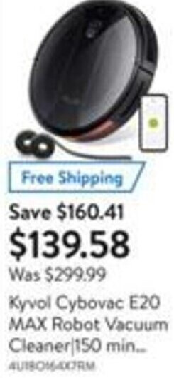 Walmart Kyvol Cybovac E20 Max Robot Vacuum Cleaner offer
