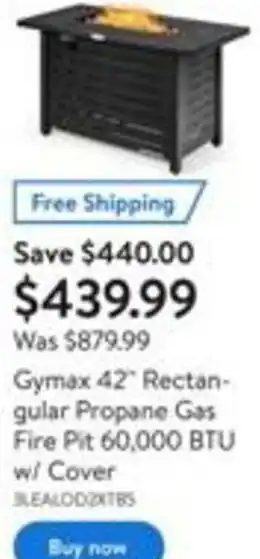 Walmart Gymax 42" Rectangular Propane Gas Fire offer