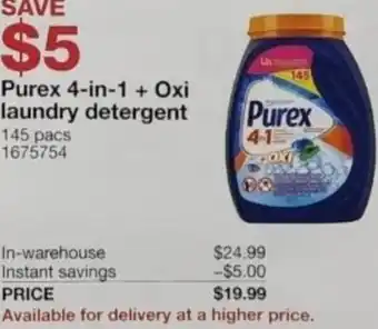 Costco Purex 4-in-1 + Oxi Laundry Detergent offer