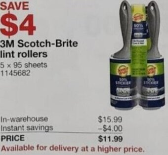 Costco 3M Scotch-Brite Lint Rollers offer