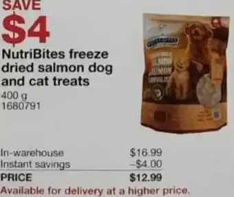 Costco NutriBites Freeze Dried Salmon Dog And Cat Treats 400g offer