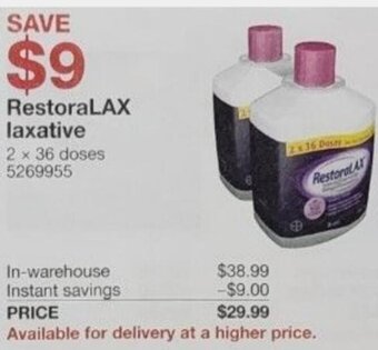 Costco RestoraLAX Laxative 2 x 36 doses offer