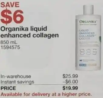 Costco Organika Liquid Enhanced Collagen 850 ml offer
