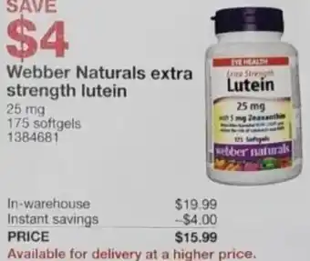 Costco Webber Naturals Extra Strength Lutein 25 mg offer