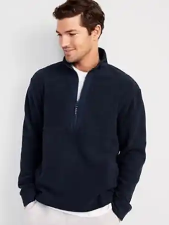 Old Navy Loose microfleece half-zip sweatshirt for men offer