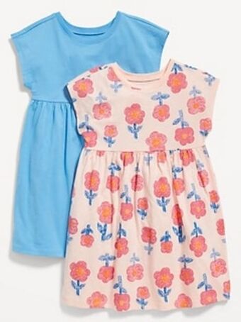 Old Navy Fit & flare printed jersey dress 2-pack for toddler girls offer