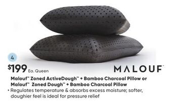 Sleep Country Malouf zoned activedough + bamboo charcoal pillow or malouf zoned dough + bamboo charcoal pillow offer