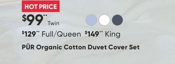 Sleep Country Pür organic cotton duvet cover offer