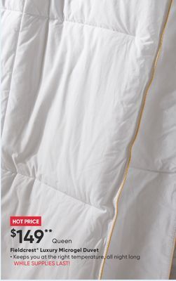 Sleep Country Fieldcrest® luxury microgel duvet offer