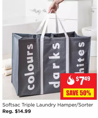 Kitchen Stuff Plus Softsac triple laundry hamper/sorter offer