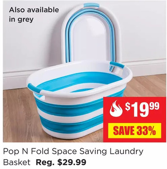 Kitchen Stuff Plus Pop n fold space saving laundry basket offer
