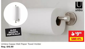 Kitchen Stuff Plus Umbra cappa wall paper towel holder offer