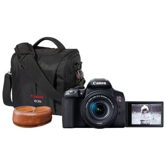 Best Buy Canon eos rebel t8i dslr camera with ef-s 18-55mm is stm lens kit, 800 sr bag & wrist strap - only at best buy offer