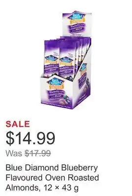 Costco Blue diamond blueberry flavoured oven roasted almonds, 12 × 43 g offer