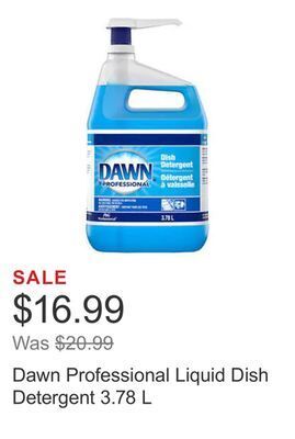 Costco Dawn professional liquid dish detergent 3.78 l offer