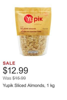 Costco Yupik sliced almonds, 1 kg offer