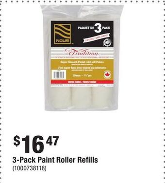 Home Depot 3-pack paint roller refills offer