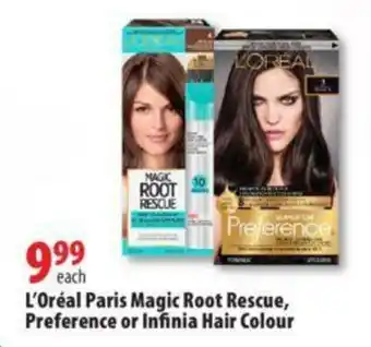 London Drugs L'oréal paris magic root rescue, preference or infinia hair colour offer
