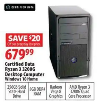 London Drugs Certified data ryzen 3 322G desktop computer offer