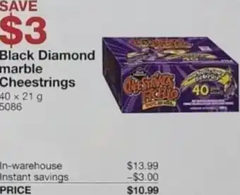 Costco Black Diamond Marble Cheestrings 40 x 21 g offer