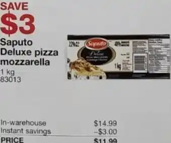 Costco Saputo Deluxe Pizza Mozzarella 1 kg offer