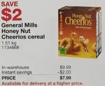 Costco General Mills Honey Nut Cheerios Cereal 1.51 kg offer