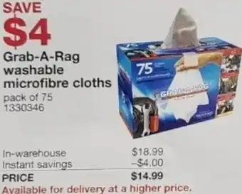Costco Grab-A-Rag Washable Microfibre Cloths offer