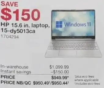 Costco HP 15.6 in. Laptop, 15-dy5013ca offer