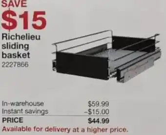 Costco Richelieu Sliding Basket offer