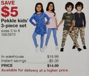 Costco Pekkle Kids' 3-piece Set offer