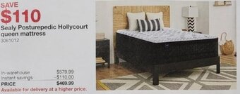 Costco Sealy Posturepedic Hollycourt Queen Mattress offer