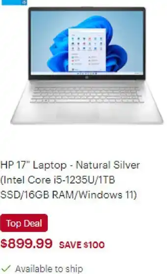 Best Buy HP 17" Laptop-Natural Silver offer