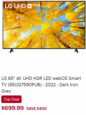 Best Buy LG 65" 4K UHD HDR LED webOS Smart TV offer