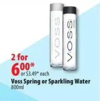 London Drugs Voss spring or sparkling water offer